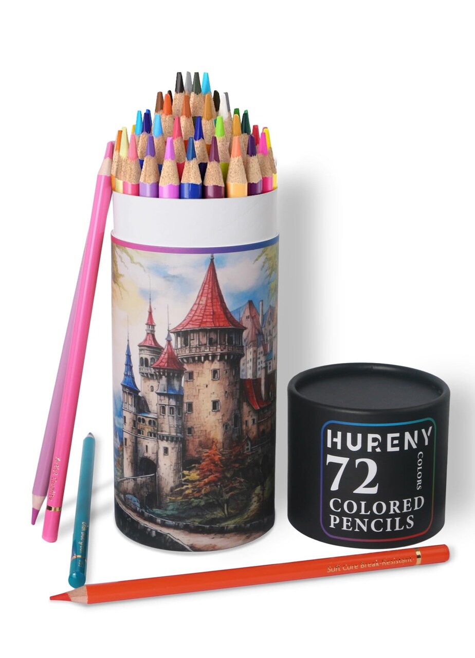 Colored Pencils for Adult Coloring Books, Set of 72 Color Pencils, Oil-Based Core Drawing Pencils, 3.8mm Soft Leads with Adult Coloring Pencils, Professional Art Supplies for Adults, Beginner and Kids